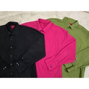 Alfani men's Button Down Long Sleeve Slim Fit Stretch Shirt Lot of 3 Size Large